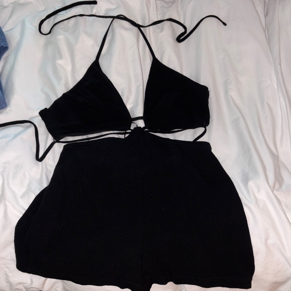 Black Endless Blu Romper Small